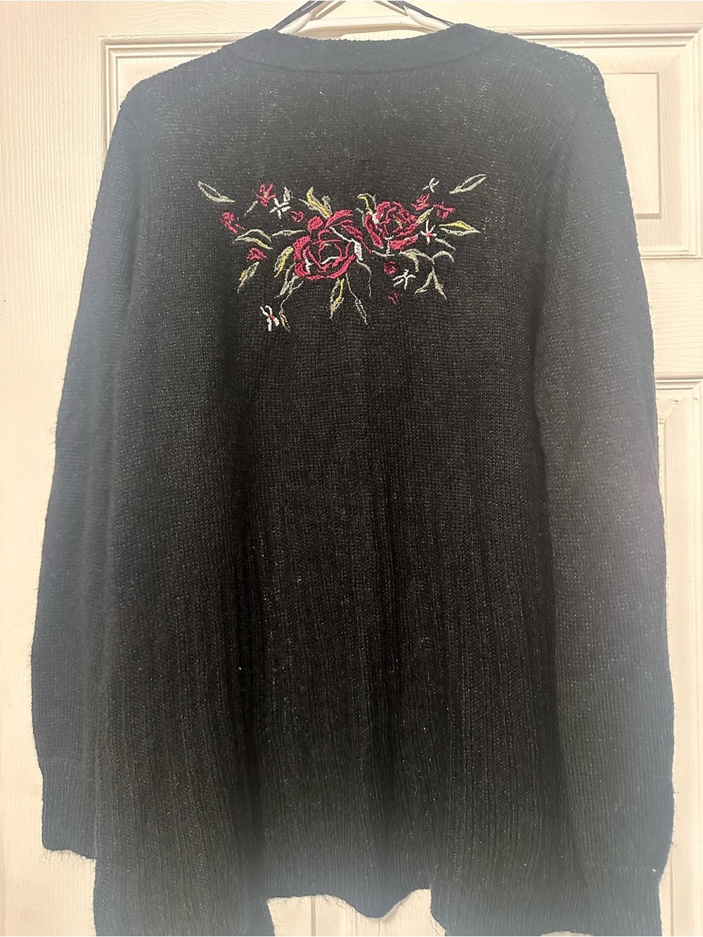 Mudd Jeans Black Floral Embroidered Women's Sweater
